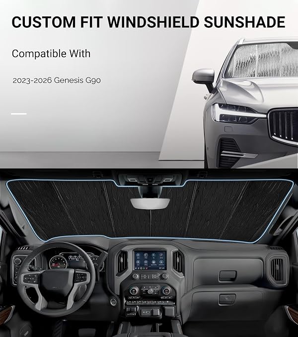 Pigenius Windshield Sun Shade for Genesis G90 2023-2026 Front Window Sunshade - AstraGuard by Pigenius - Image 2