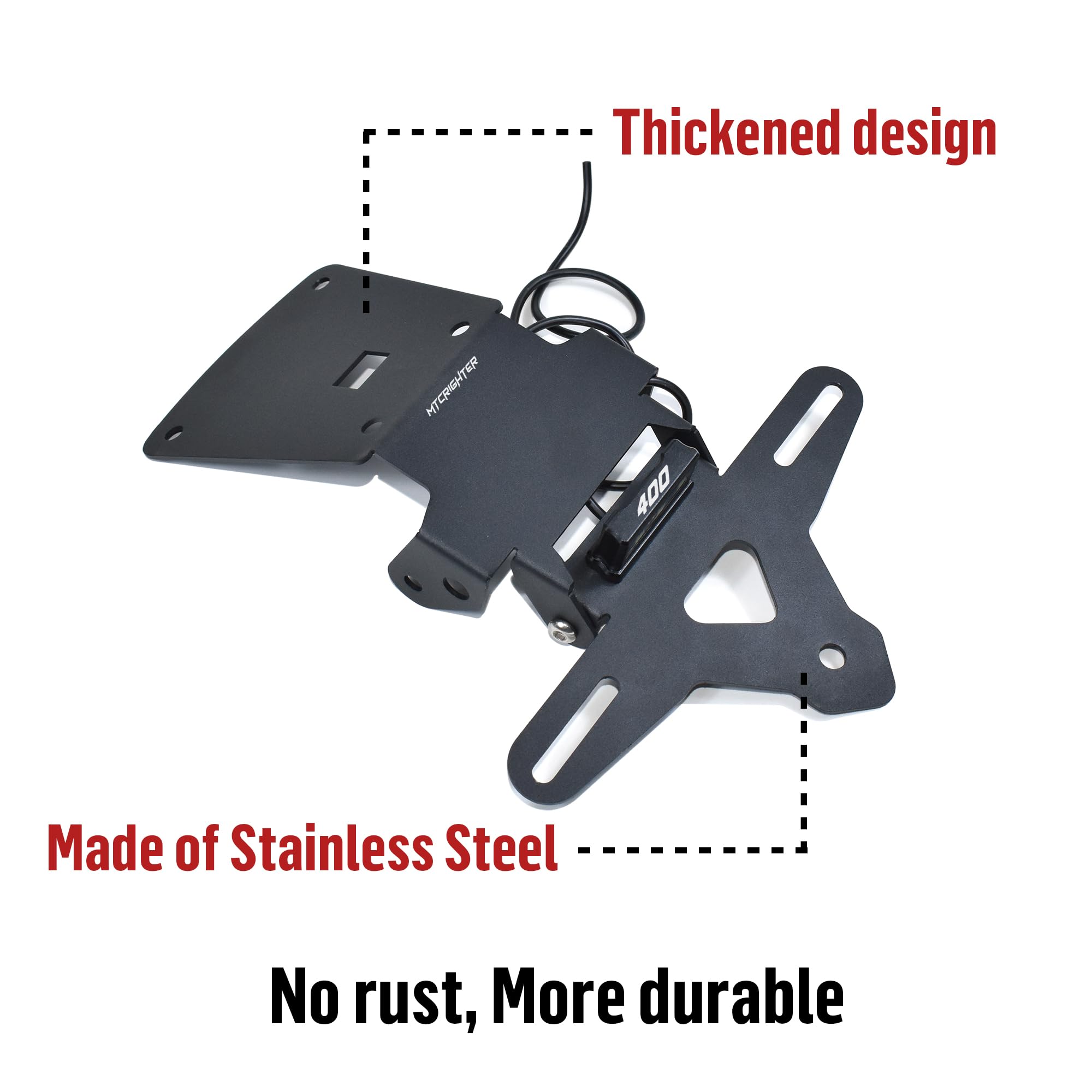 Kit Porta Targa Compatibile con Triumph Speed 400 Scrambler 400X 2024 2025, Realizzato in acciaio inossidabile
