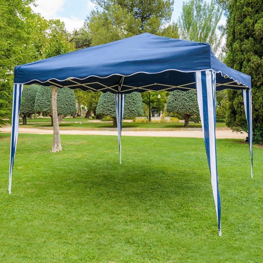 PATUKSHOP Carpa Plegable Cenador 3x3 m Azul Incluye Piquetas y Bolsa de Transporte