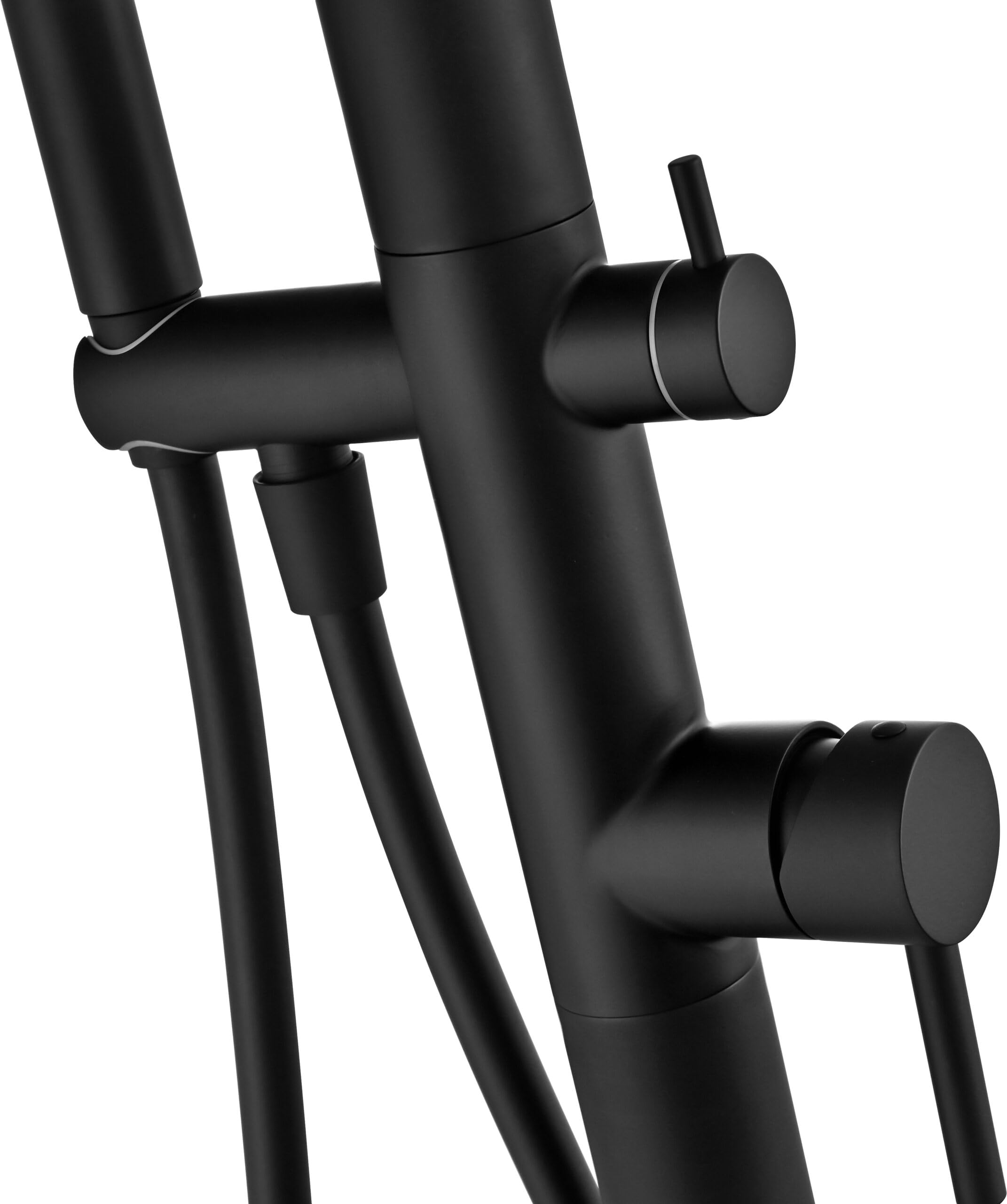 Mice - Columna de Ducha para exterior fabricada en acero inoxidable S316 - Monomando de 2 Vias con Mango de ducha - Duchas para Piscinas, Jardines y SPA Color Negro Mate