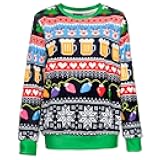 Unisex's Ugly Christmas Jumper Sweater Printed Pullover,3D Funny Digital Print Sweatshirt Suit for Men Woman