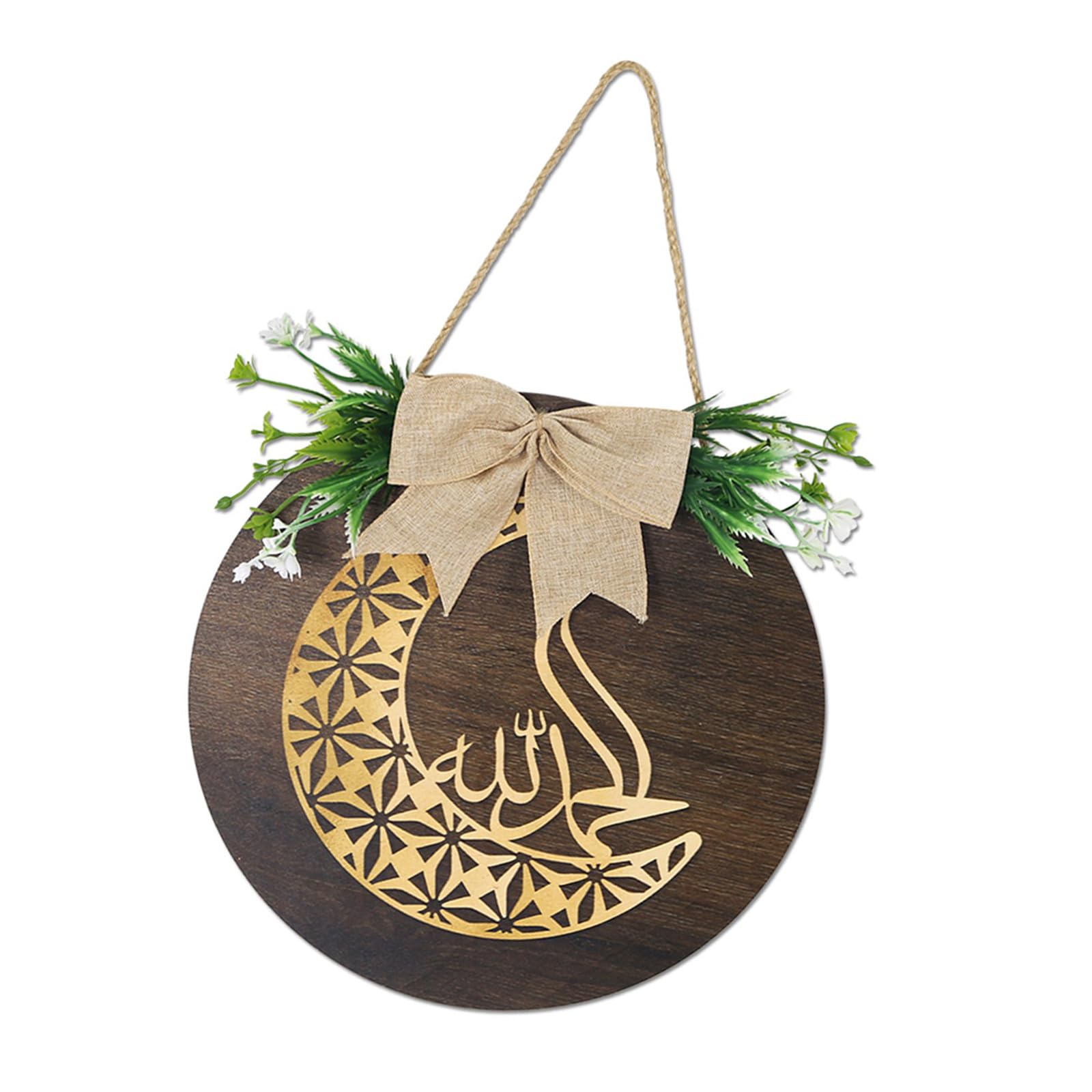 NVOQILIN Middle Eastern Festival Welcome Sign Wooden Door Sign Hanging Ornament for Entrance Door Living Room Bedroom Decoration Theme Party Decoration