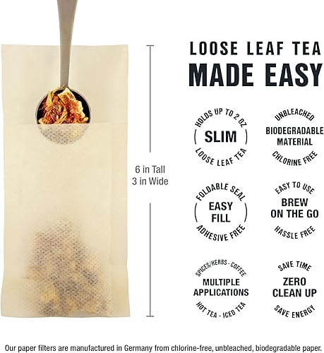 Miniatura 2 de Tiesta Tea  Filtros de té para hojas sueltas infusor de té desechable tamaño número 2 de 2a 4tazas de capacidad 100Filtros