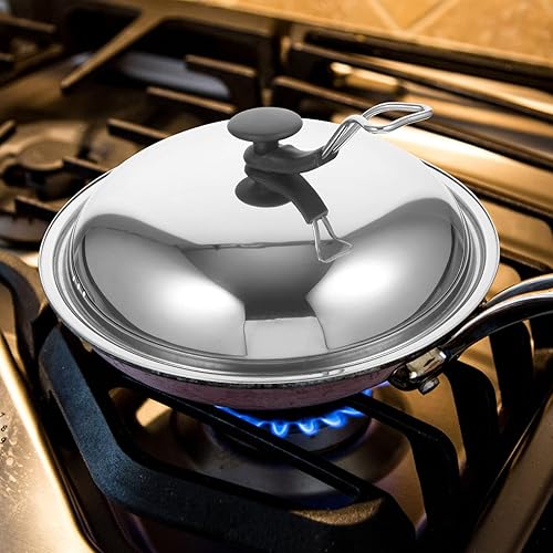 Miniatura 2 de Tofficu Wok - Tapa universal de 12.5 pulgadas, tapa de olla de acero inoxidable, tapa para olla, tapa de repuesto para utensilios de cocina, tapa de