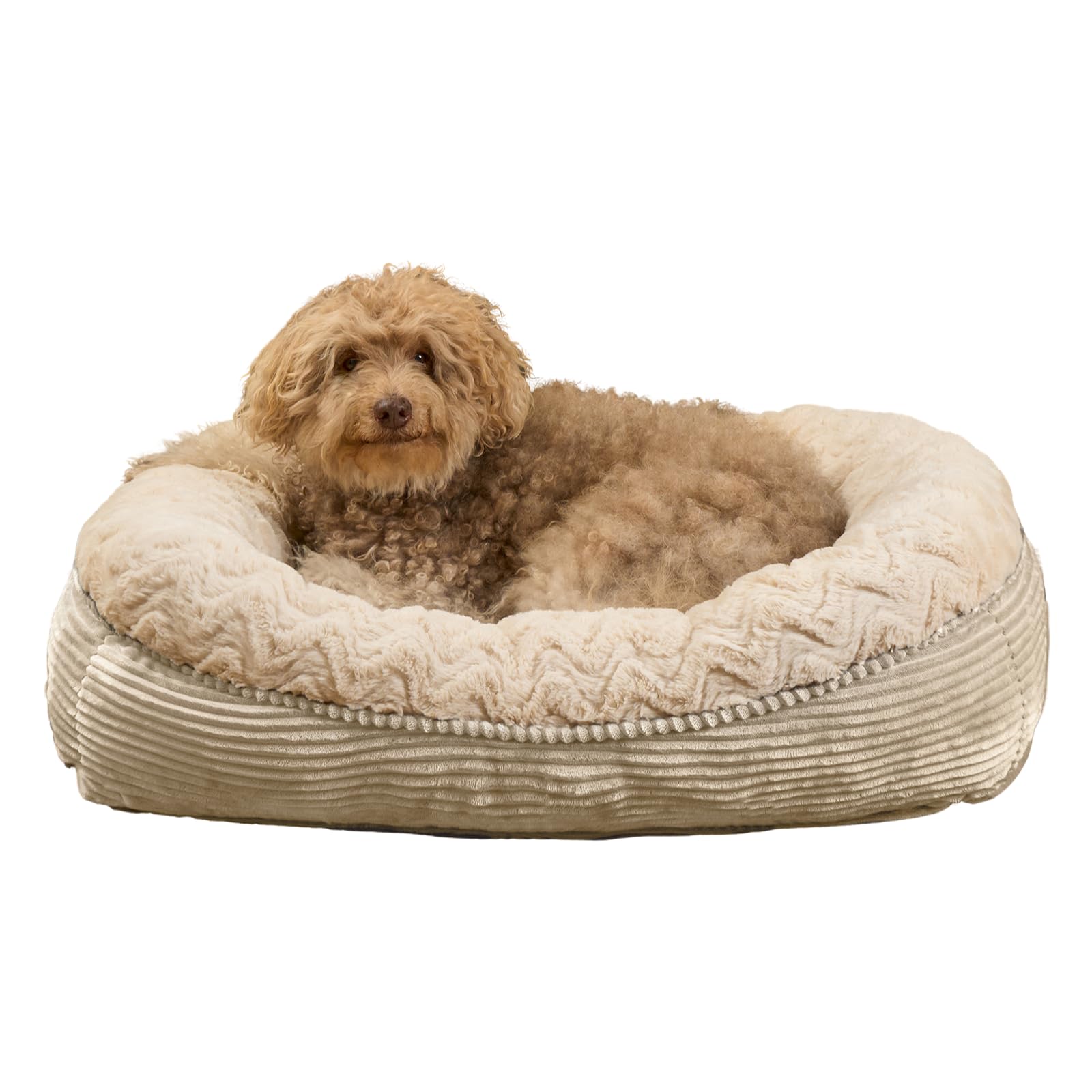 OHS Dog Beds Extra Large, Luxury Faux Fur Ribbed Extra Large Dog Bed for Pets Super Soft Comfy Machine Washable Giant Pet Beds for Napping & Relaxing, Cream - 170 x 96cm