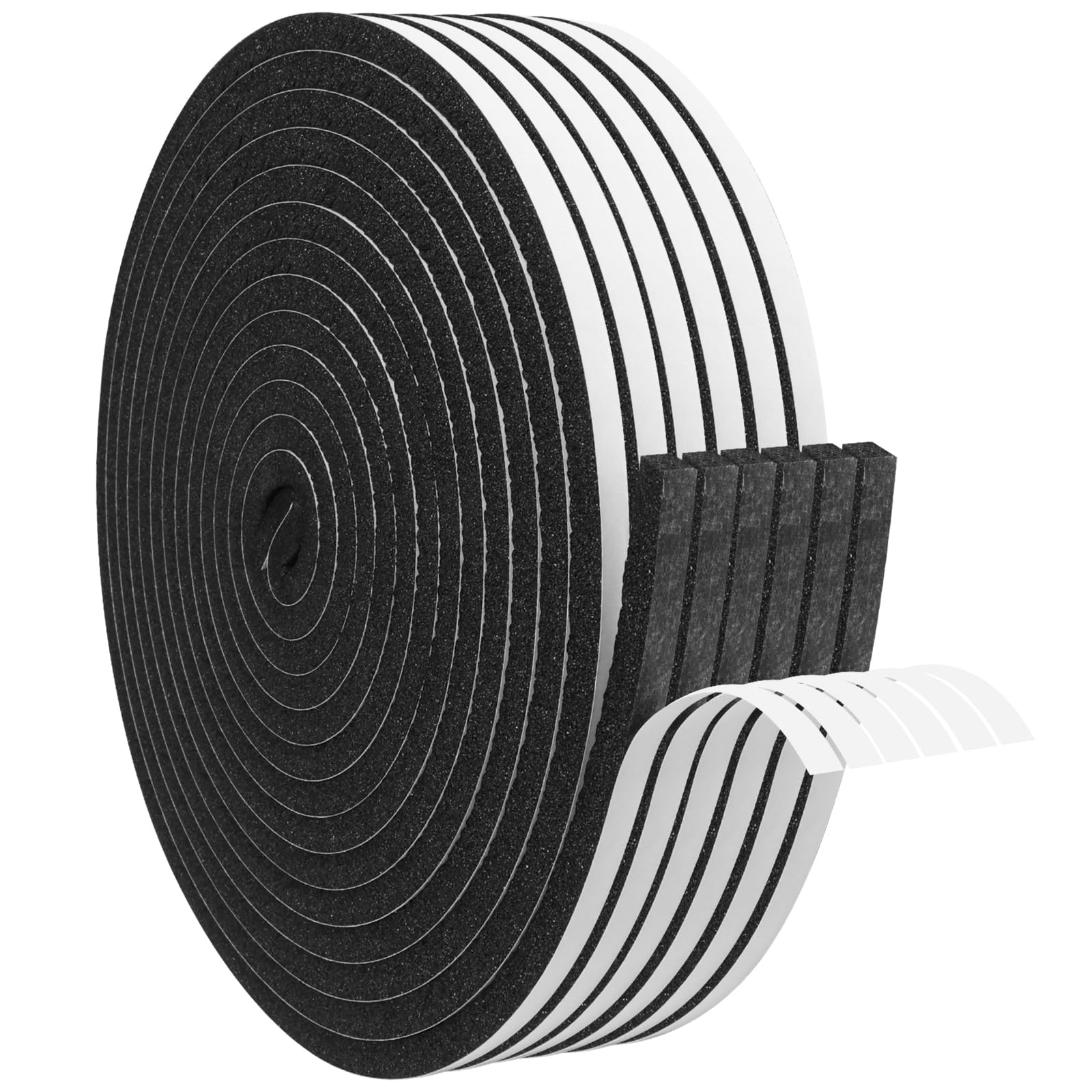 DGSL Foam Insulation Tape, 1/4In x 1/4In x 197Ft Weather Stripping Door Seal Strip for Doors and Windows,Sliding Doors, Soundproofing Door Seal,Weatherstrip,Air Conditioning Seal Strip