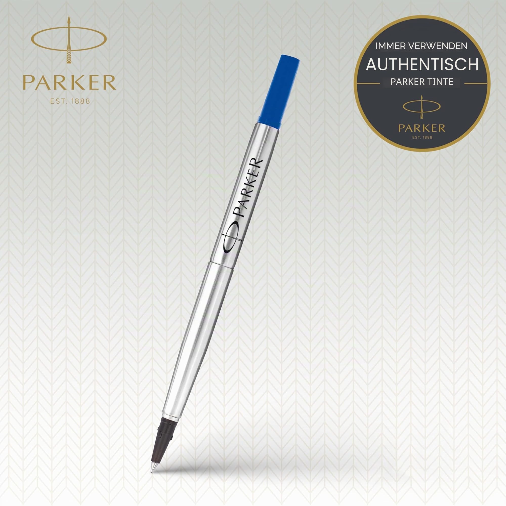 Parker Ersatzminen für Tintenroller | feine Spitze | blaue QUINK Tinte | 12 Stück