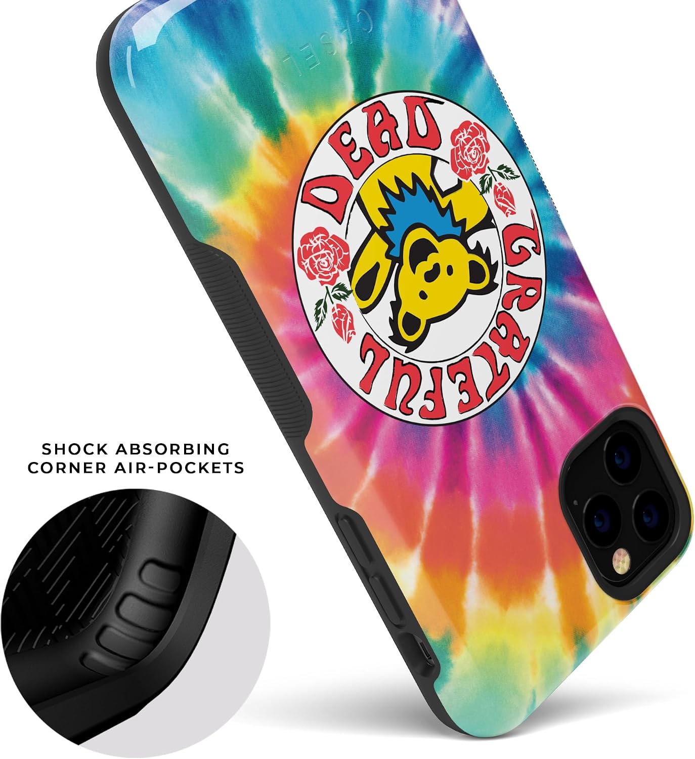Casely iPhone 11 Pro Max Case | On Tour | Grateful Dead Tie Dye Sticker | Bold Protective Design