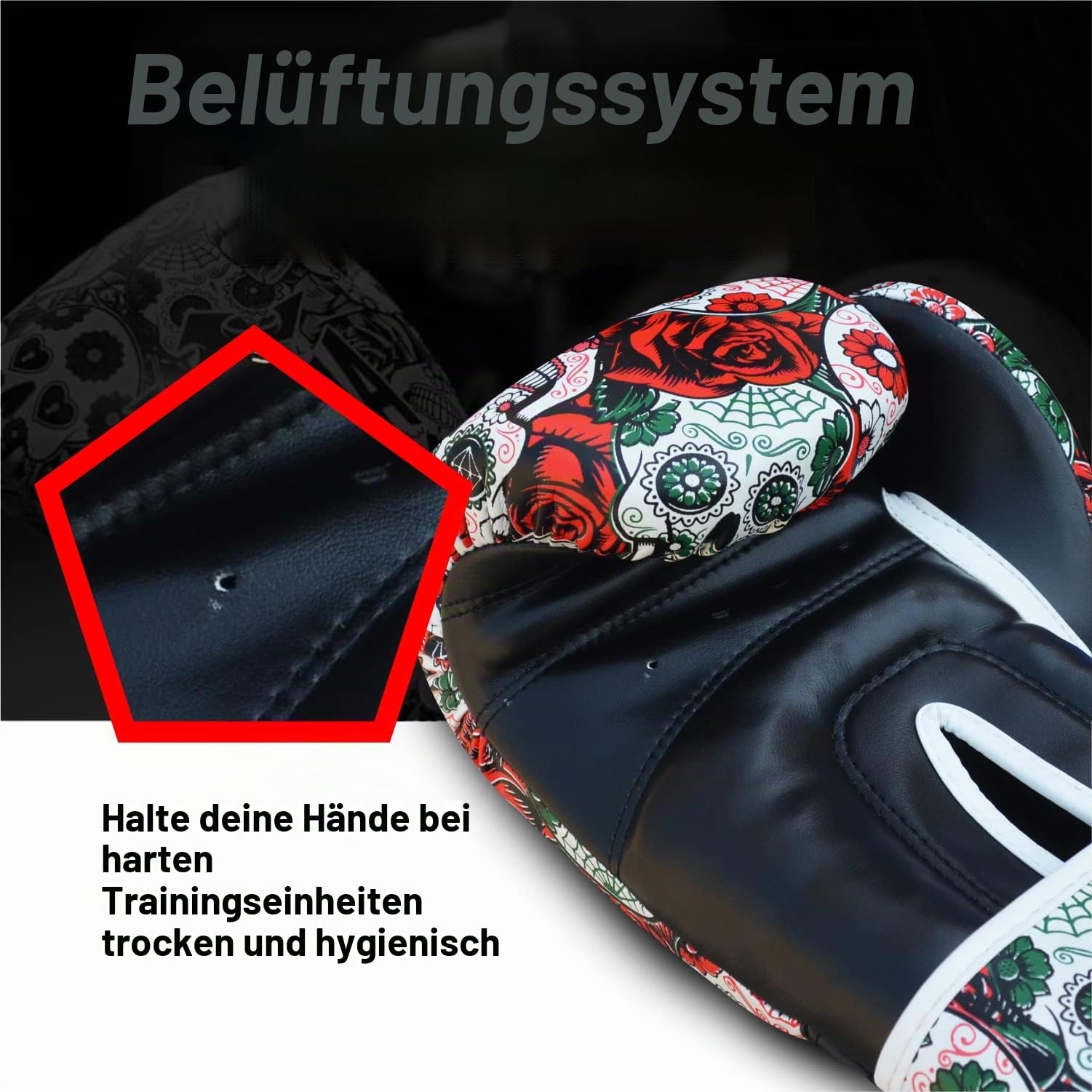 Buddha Fight WEAR - Fantasy Luzbel Boxhandschuhe - Muay Thai - Kickboxen - Kunstleder Innenmaterial Geruchsresistent - Verstärkte Naht - Verschiedene Designs
