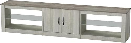 Miniatura 9 de Bestier Soporte de TV de 80 pulgadas para televisores grandes de 5565758585 pulgadas, centro de entretenimiento LED con dos gabinetes, estantes de