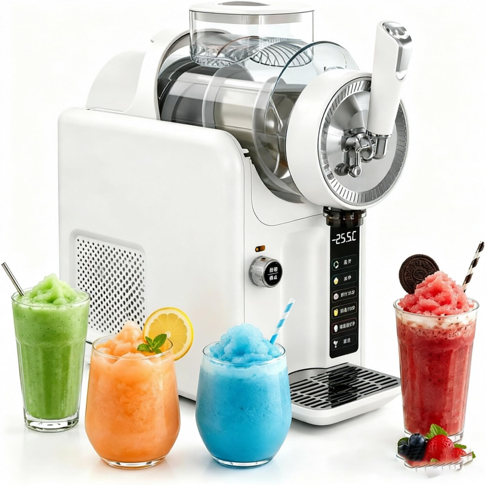 Slush-Eis-Maschine,2L Slushie Maker,Softeismaschine Für Zuhause, White-