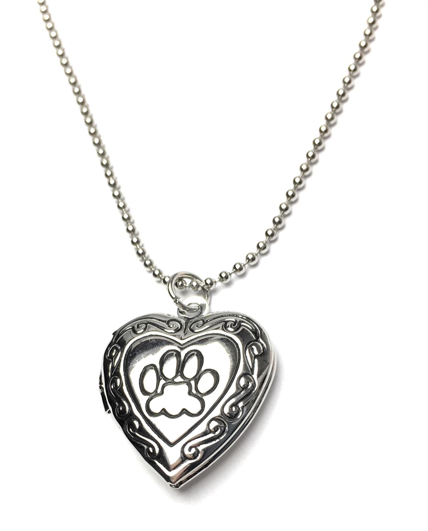 Charmtastic Cat or Dog PET Photo Heart Locket - Engraved with Paw - UK Stock