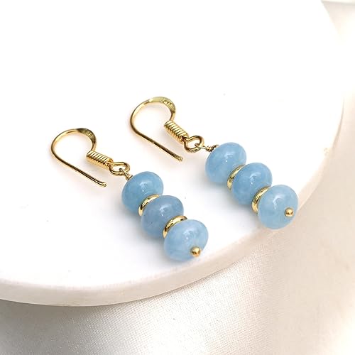 Miniatura 42 de Gempires - Aretes ligeros con cuentas hechas a mano, hipoalergénicos, chapados en oro, aretes colgantes para mujer