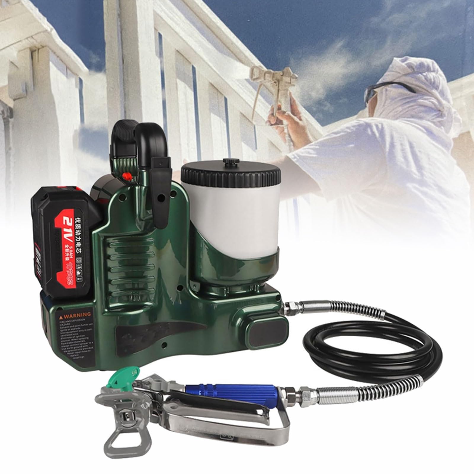 Pulvérisateur de peinture sans air à moteur sans balais et grand débit 1,1l/min