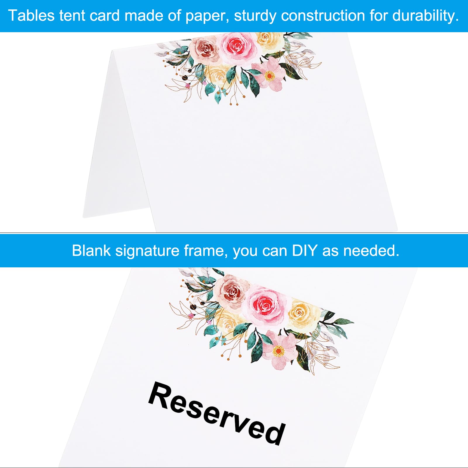 PATIKIL 100 Pack Reserved Table Signs - Image 3