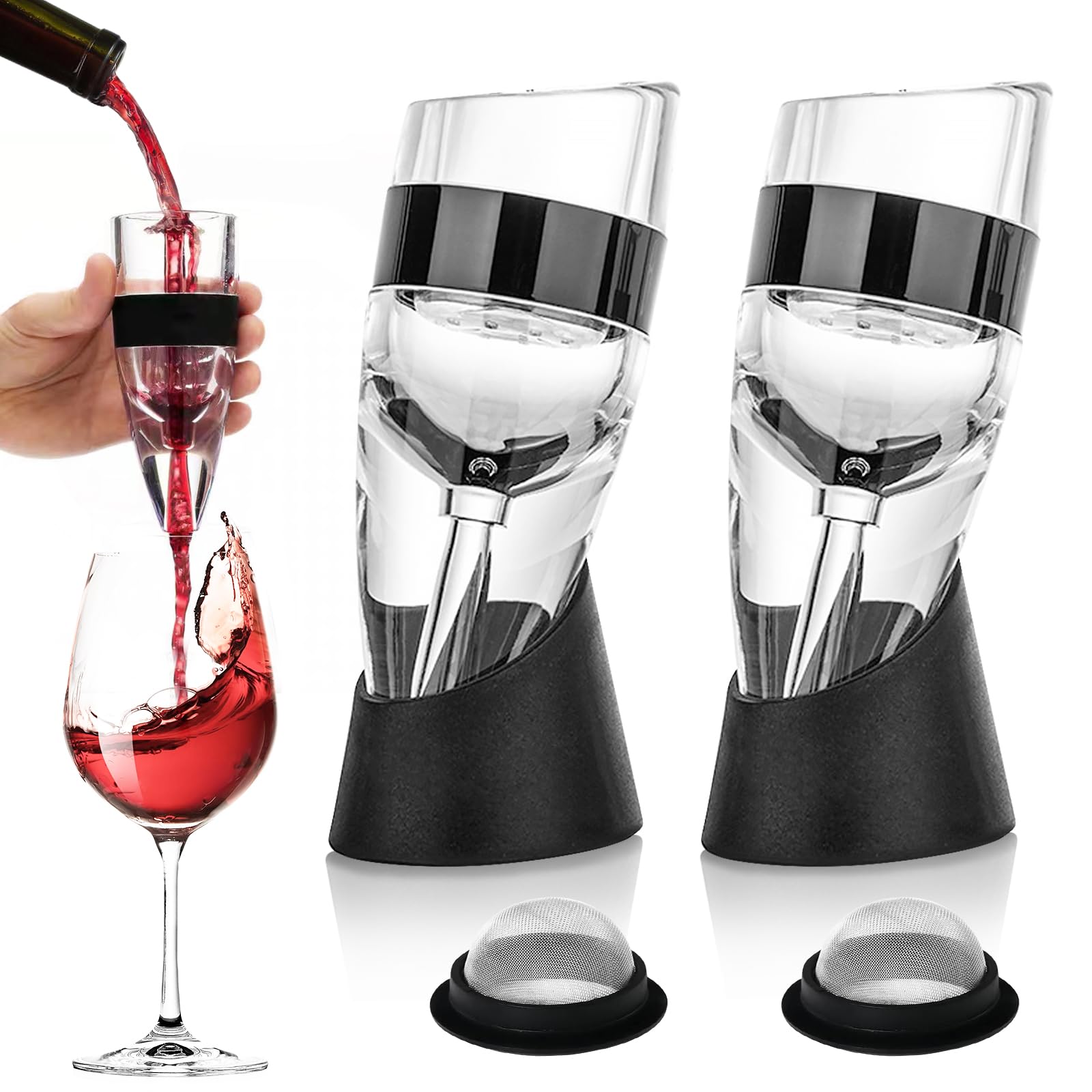 Aérateur à Vin 2 Pièces - Decanteur Rapide Avec Filtre Pour Amateurs De Vin