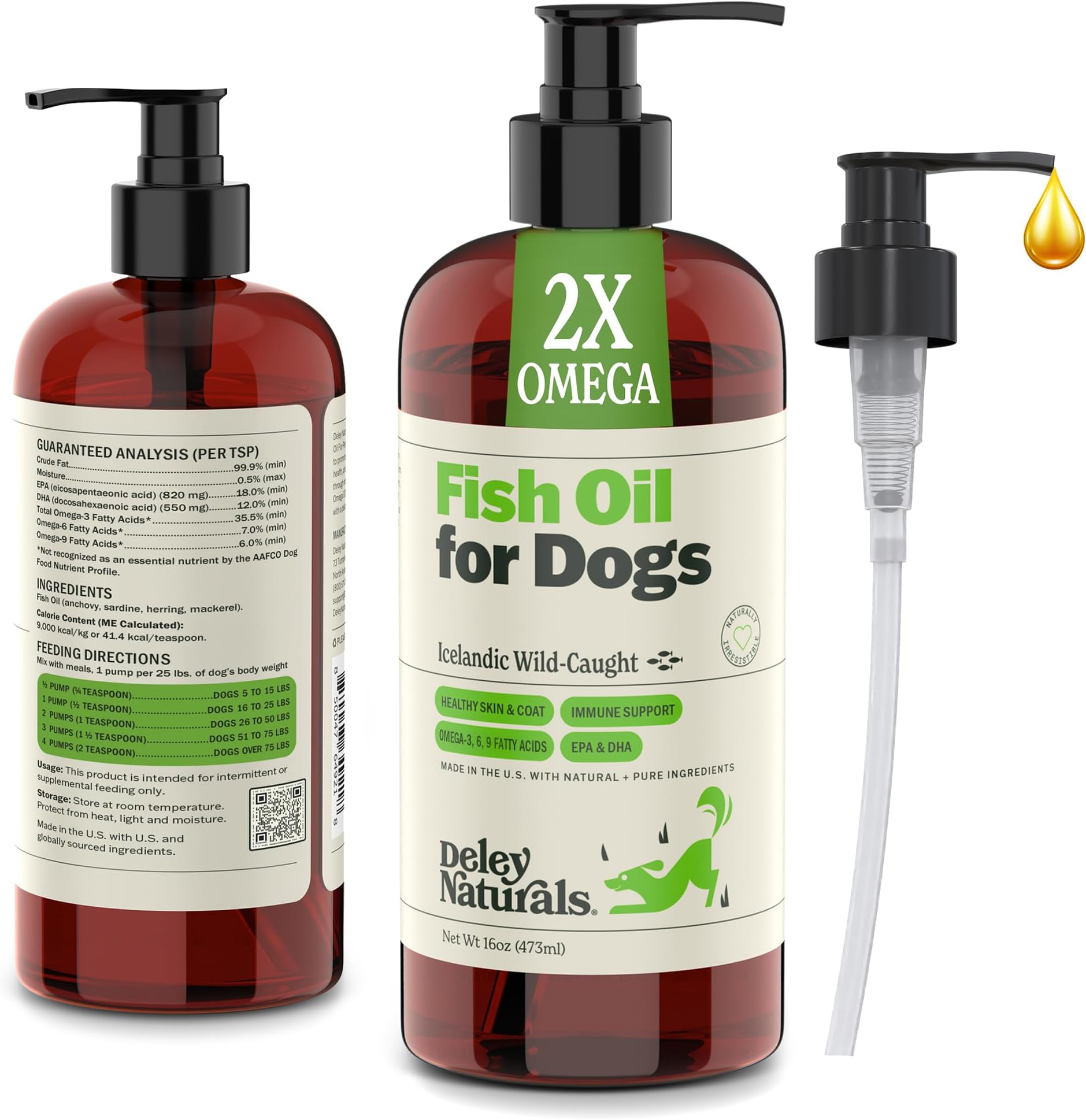 Fish Oil for Dogs - Itch Relief for Dogs with Omega 3 6 9 for Skin, Joints, Heart and Brain Health - Icelandic Omega 3 Fish Oil for Dogs Skin Irritation - 16oz Omega Oil Made in USA