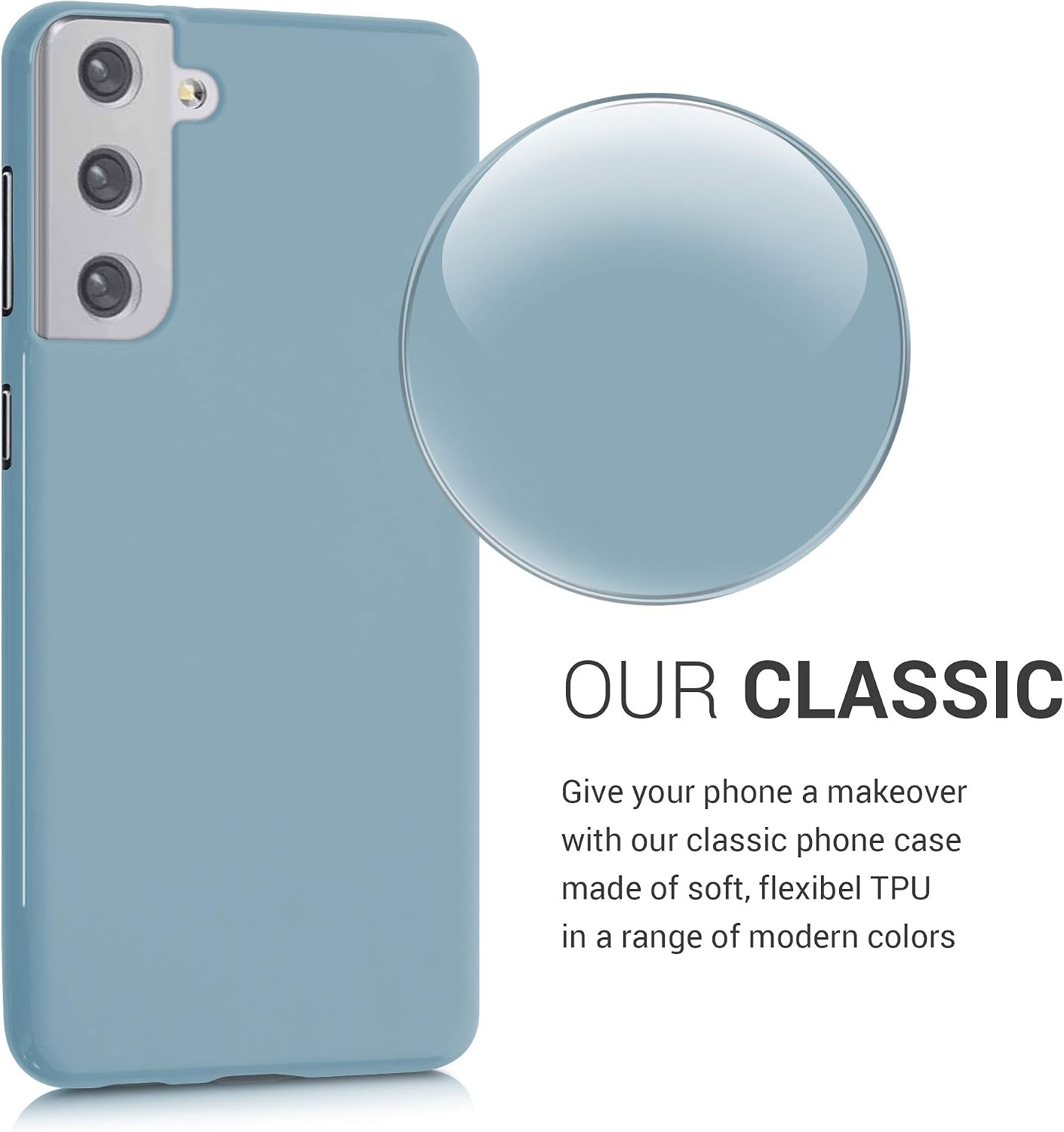 kwmobile Case Compatible with Samsung Galaxy S21 Plus Case - Soft Slim Protective TPU Silicone Cover - Antique Stone