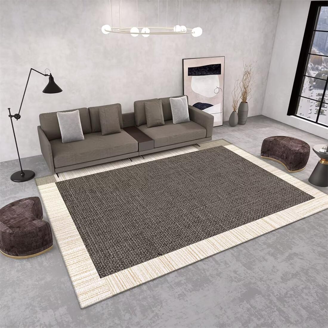 Tapis de salle à manger gris anti-bruit 90X200CM pour tapis chambre et salon