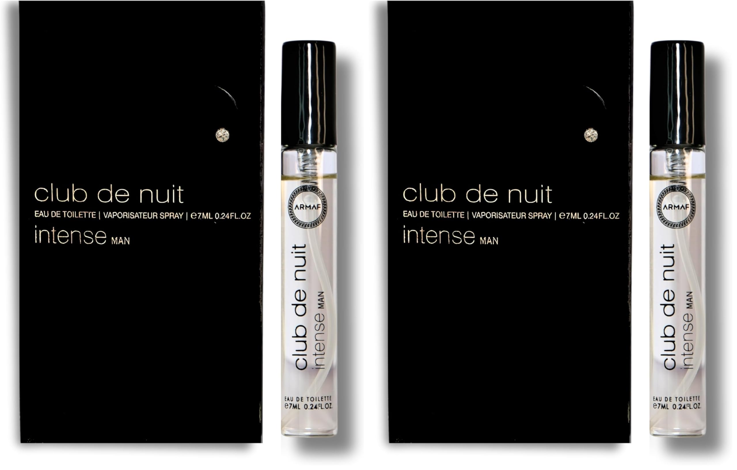 Armaf Club De Nuit Intense – Fruity, Floral, Woody, Amber – Eau de Toilette Vial Spray for Men, 0.24 oz / 7 ml (Pack of 2)