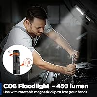 Vista 4 de WORKPRO Linterna de Pluma Recargable, Linterna UV de 365 nm con Luz Negra, Linterna LED de 450 Lúmenes Mini de Bolsillo, para Inspección, Trabajo