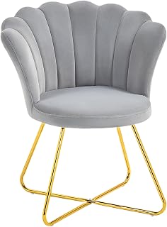 HOMCOM Schalensessel mit Stahlbeinen 69x64x80 cm Grau