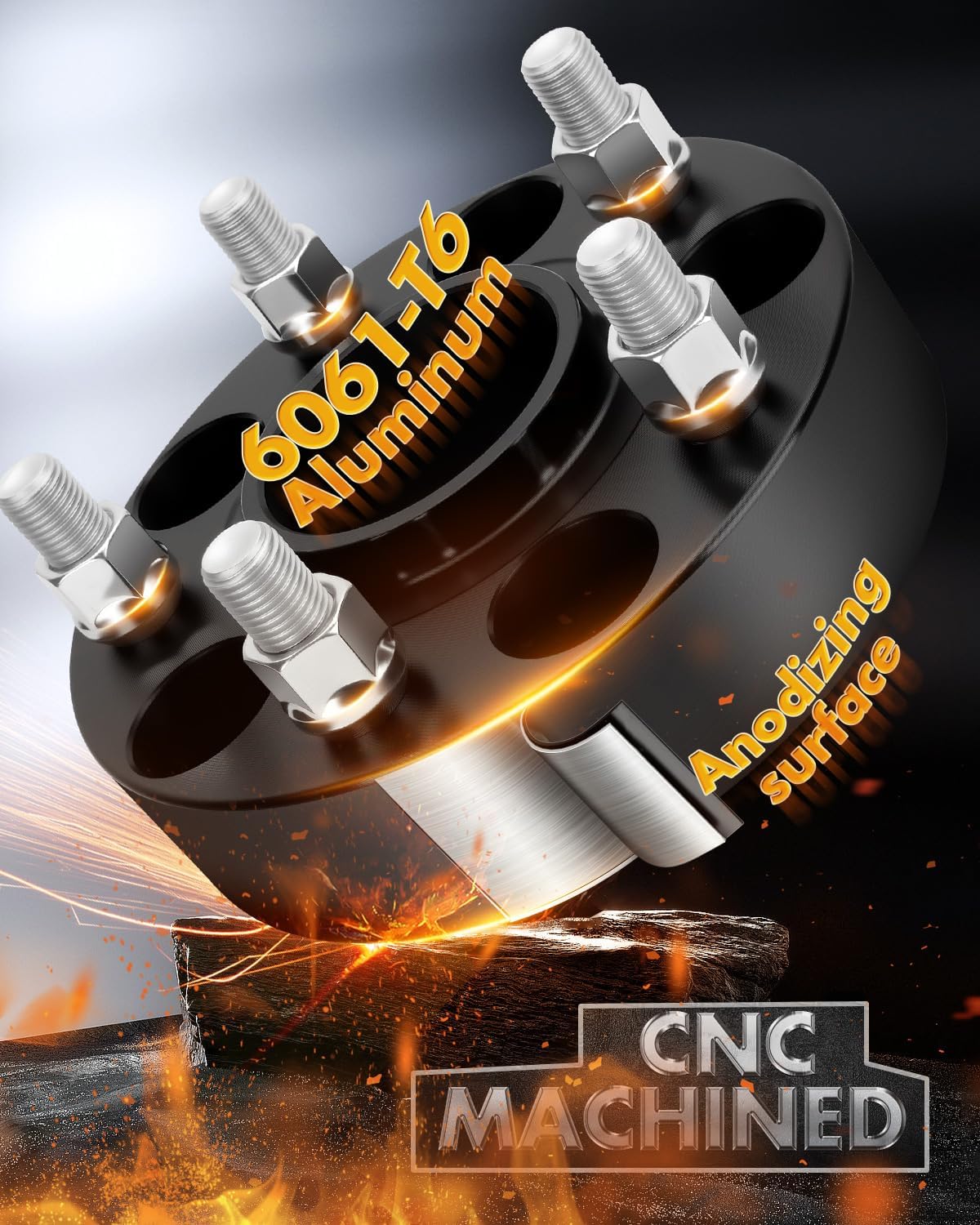 dynofit 1.5" Wheel Spacers for Je/ep JL JT WK WL, 5x5(5x127) HubCentric 71.5mm Thread M14x1.5 for 2018-2025 Wrangle, 2011-2025 Grand Cherokee, 2019-2025 Gladiator, 4 Pcs Forged Aluminum Spacers