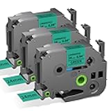 Label KINGDOM 24mm Green Label Tape Replacement for Brother TZe-751 TZe751 1 Inch Black on Green TZe Tape 24mm 0.94 Laminated Green Compatible with Brother P Touch PTD600 PTD610AD PT2730, 3-Pack