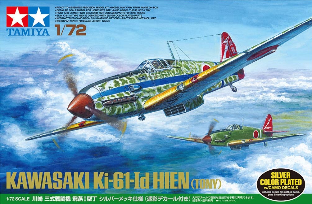 TAMIYA 25420 - Modellino di Ki-61-Id Hien Giapponese in Scala 1:72, con Decorazione, in plastica, per Fai da Te, Hobby, da incollare