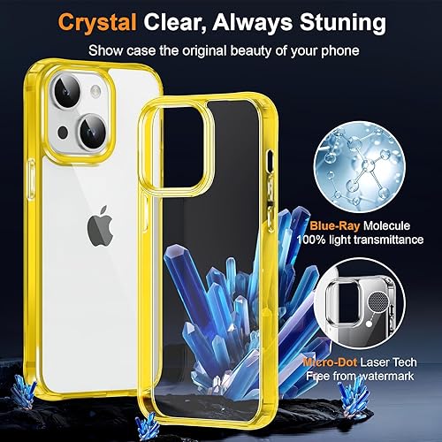 Miniatura 10 de MOCCA Funda transparente compatible con iPhone 15, no amarillea, compatible con carga inalámbrica, delgada, a prueba de golpes, transparente, a