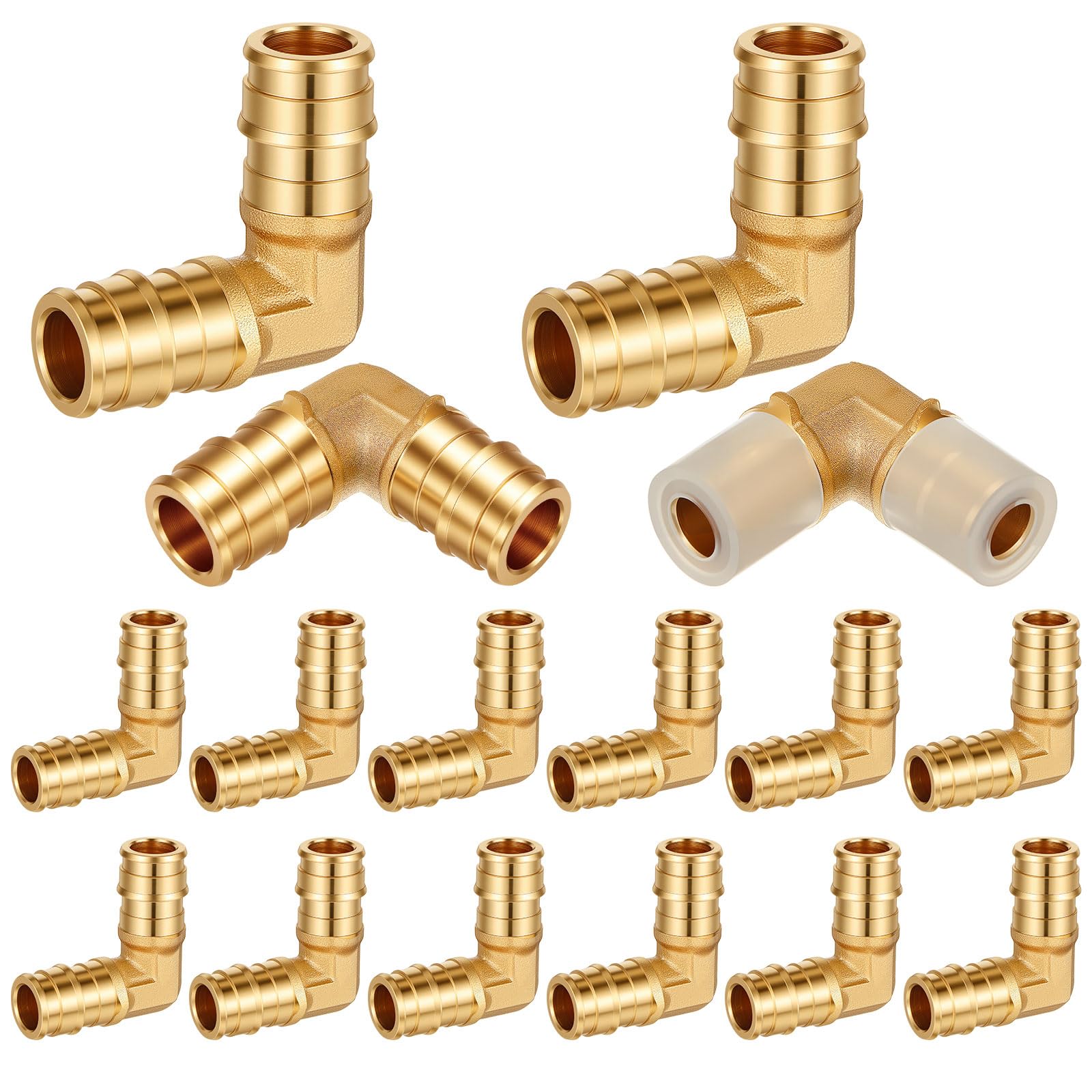 16 Pack 1/2" x 1/2" 90 Degree Elbow Brass PEX A Expansion Fitting
