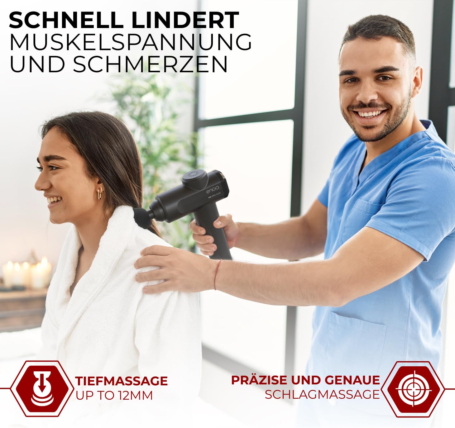 ENOA M8 PRO Massagepistole – Tiefengewebemassagegerät mit 30 Geschwindigkeiten, 6 Aufsätzen, Leisem Betrieb, USB-C, LCD-Touchscreen und Tragetasche | Tiefengewebemassagegerät, 30 Geschwindigkeiten, 6 Aufsätze, Usb C, Lcd Touchscreen, Mit Tragetasche, Leis