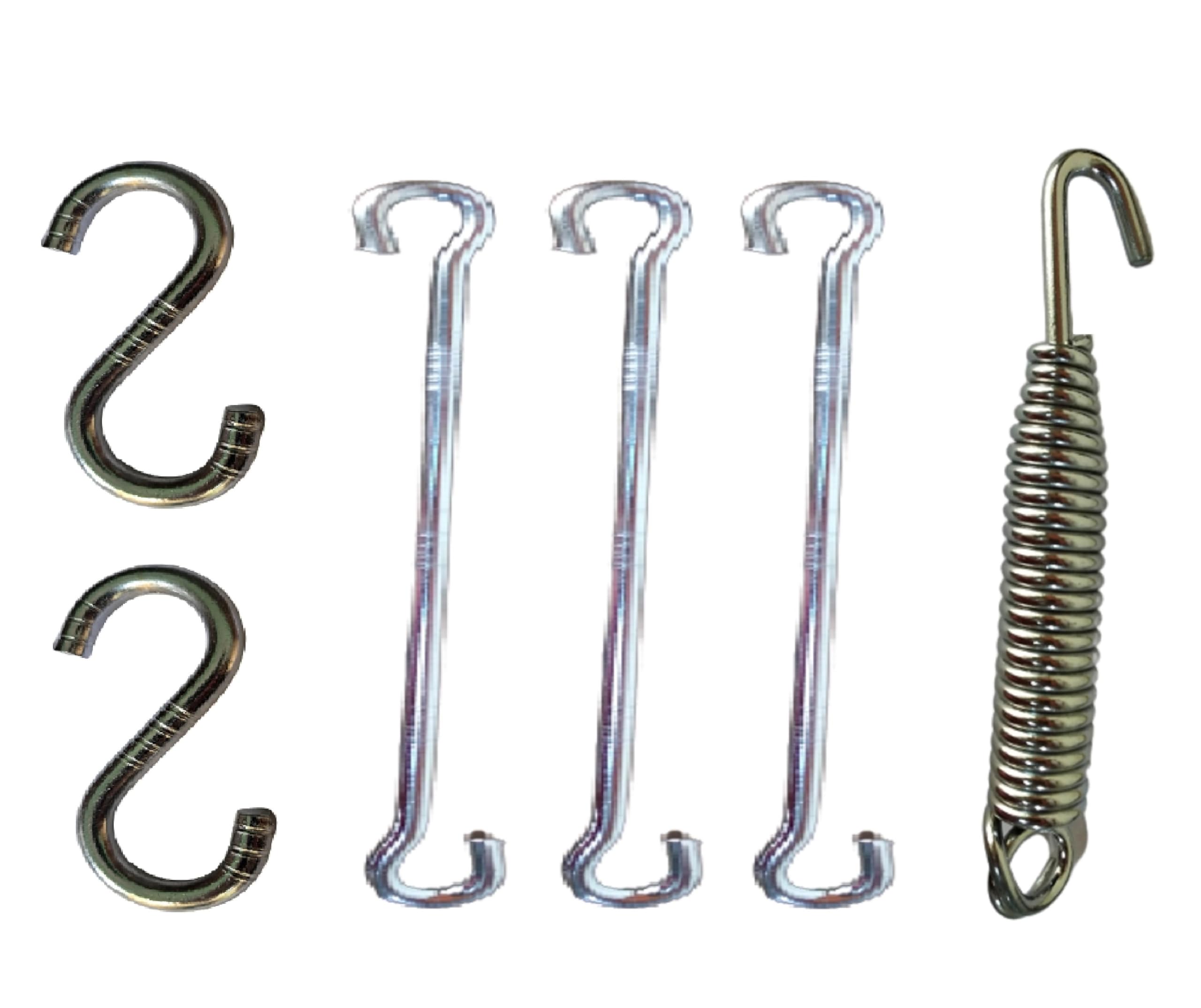 Q1 Beads Metal Swing Jhula Hammock Chain Link Kit - Swing Hammock Spring Hook Set, 150 Kg Capacity Hanging Accessories Combo Pack (2 S Hooks, 3 Link Rod Saliya, 1 Spring, Chrome)-image-12
