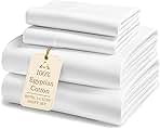 LANE LINEN 100% Egyptian Cotton King Sheets Set – 4 Piece Sateen Weave Bed Sheets, Ultra Soft, 16