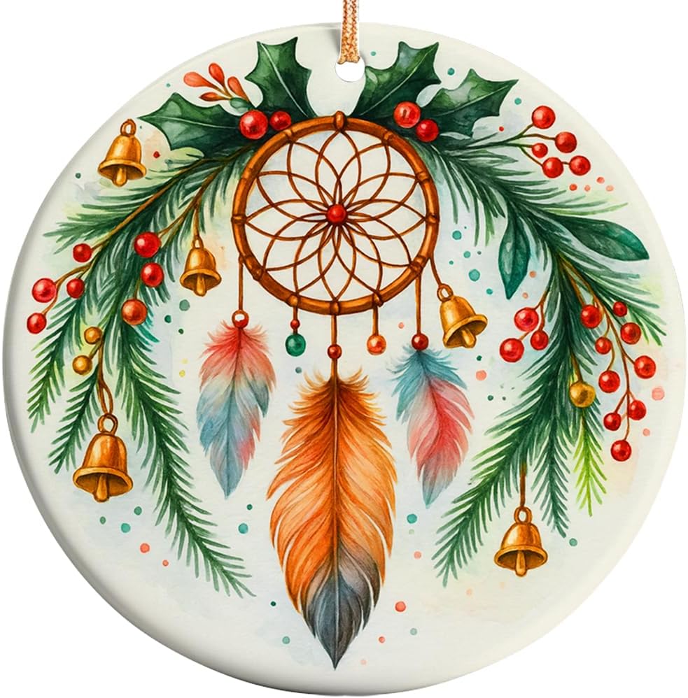 2025 Christmas Ornament – Christmas Dreamcatcher Ornament, Boho Holiday Tree Decoration, Unique Spiritual Keepsake Gift