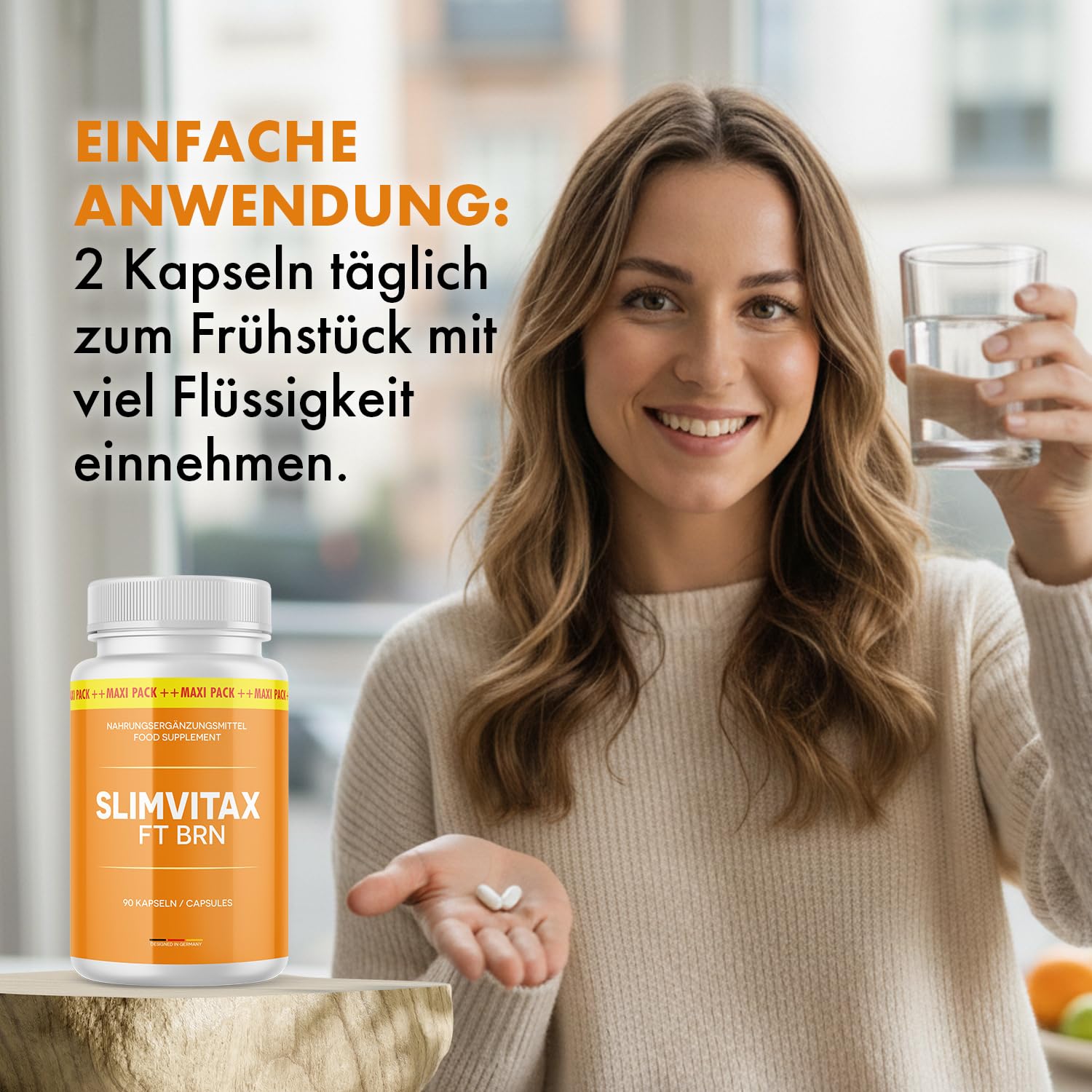 Slimvitax FT BRN Kapseln | Für Männer & Frauen | Im Maxi - Pack 90 Kapseln