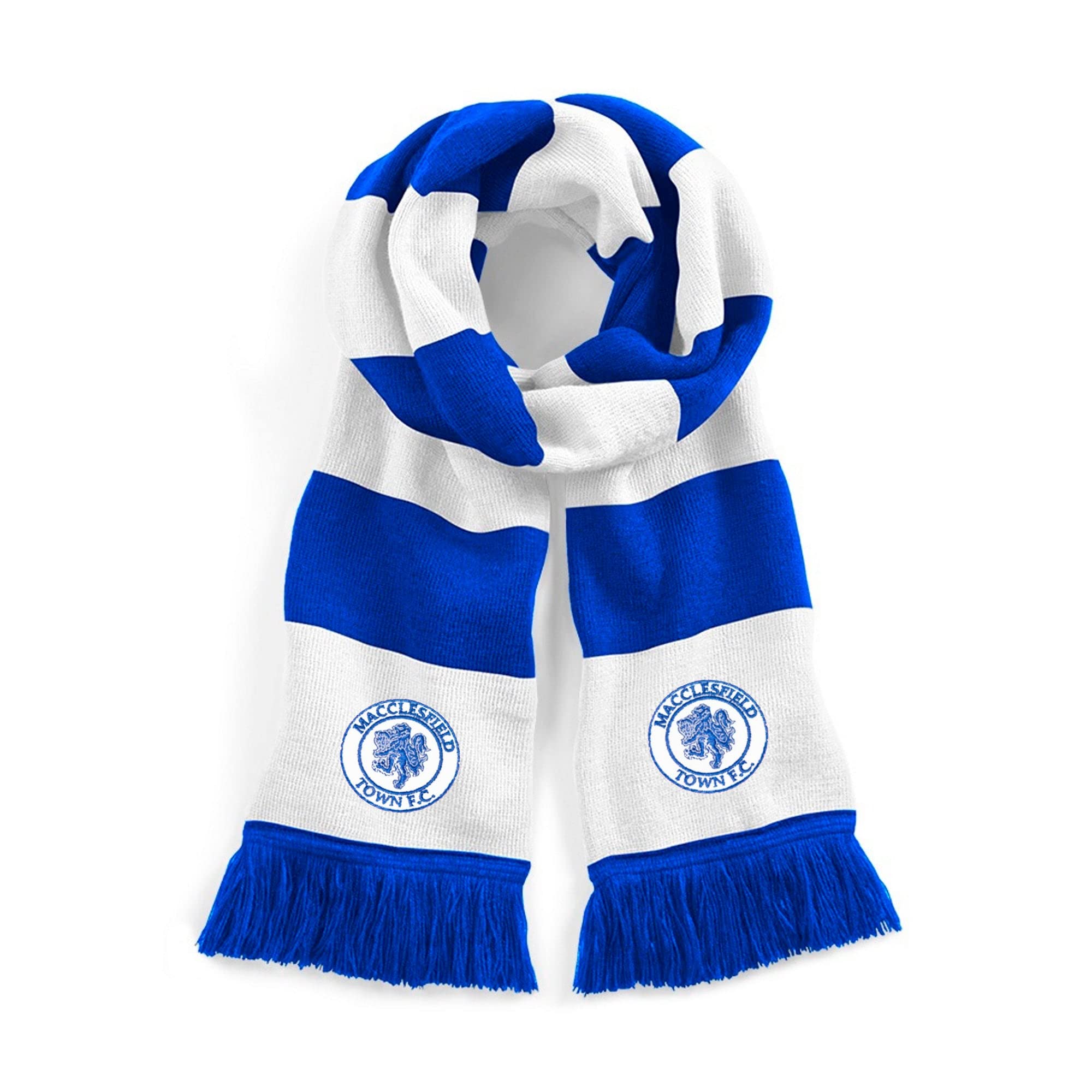 Macclesfield 1960s Retro Traditional Football Scarf Embroidered Logo