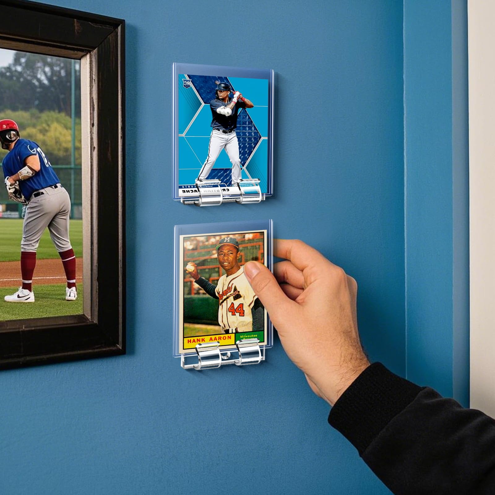 Amazon.com: Baseball Cards Display Wall Mount 24 Pack, Acrylic Trading Cards  Display for Wall : Sports & Outdoors