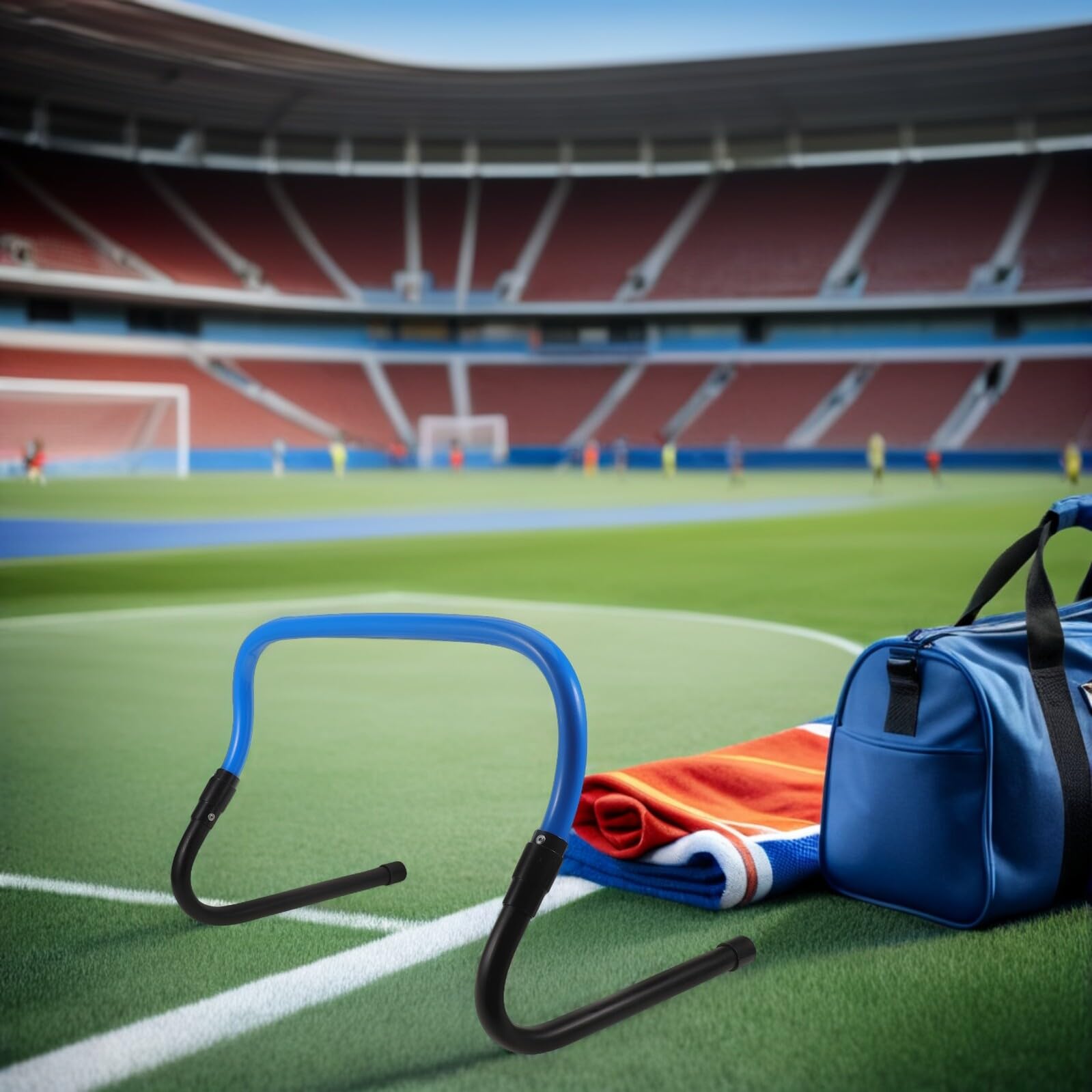 Mikinona Vallas de Agilidad Ajustables para Entrenamiento de Velocidad Obstáculos para Fútbol y Baloncesto Desmontable Amarillo y Negro para Deportistas