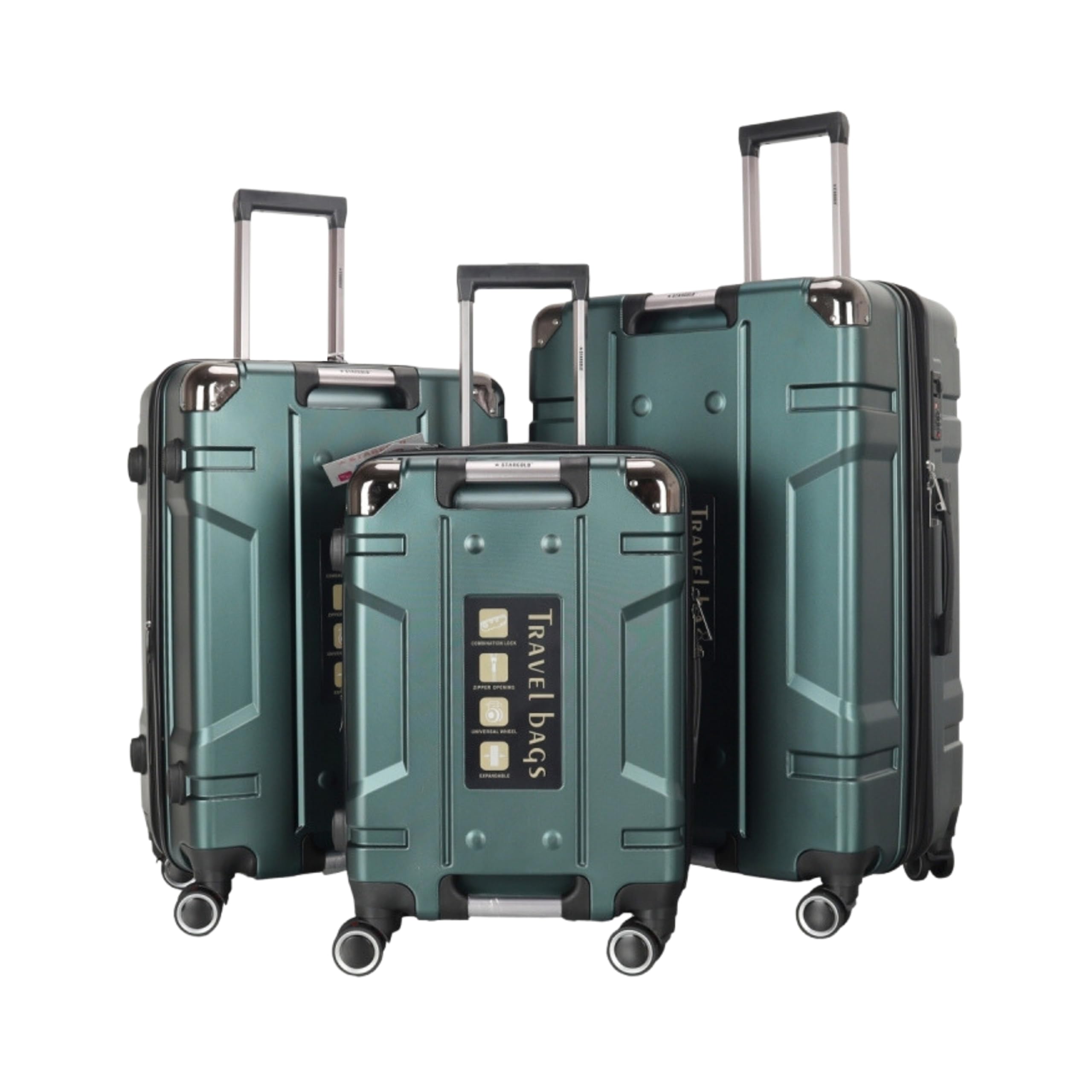 STARGOLDLuggage 3 PCS Set TPC Hard Side Lockable System Travel Suitcase-TPC44