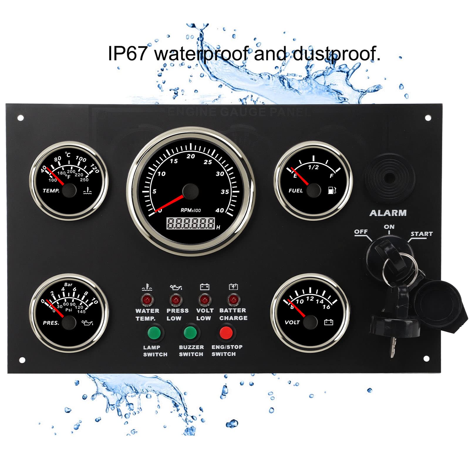 Brilluxa Boot Dashboard Instrumentenpaneel 5 Gauge