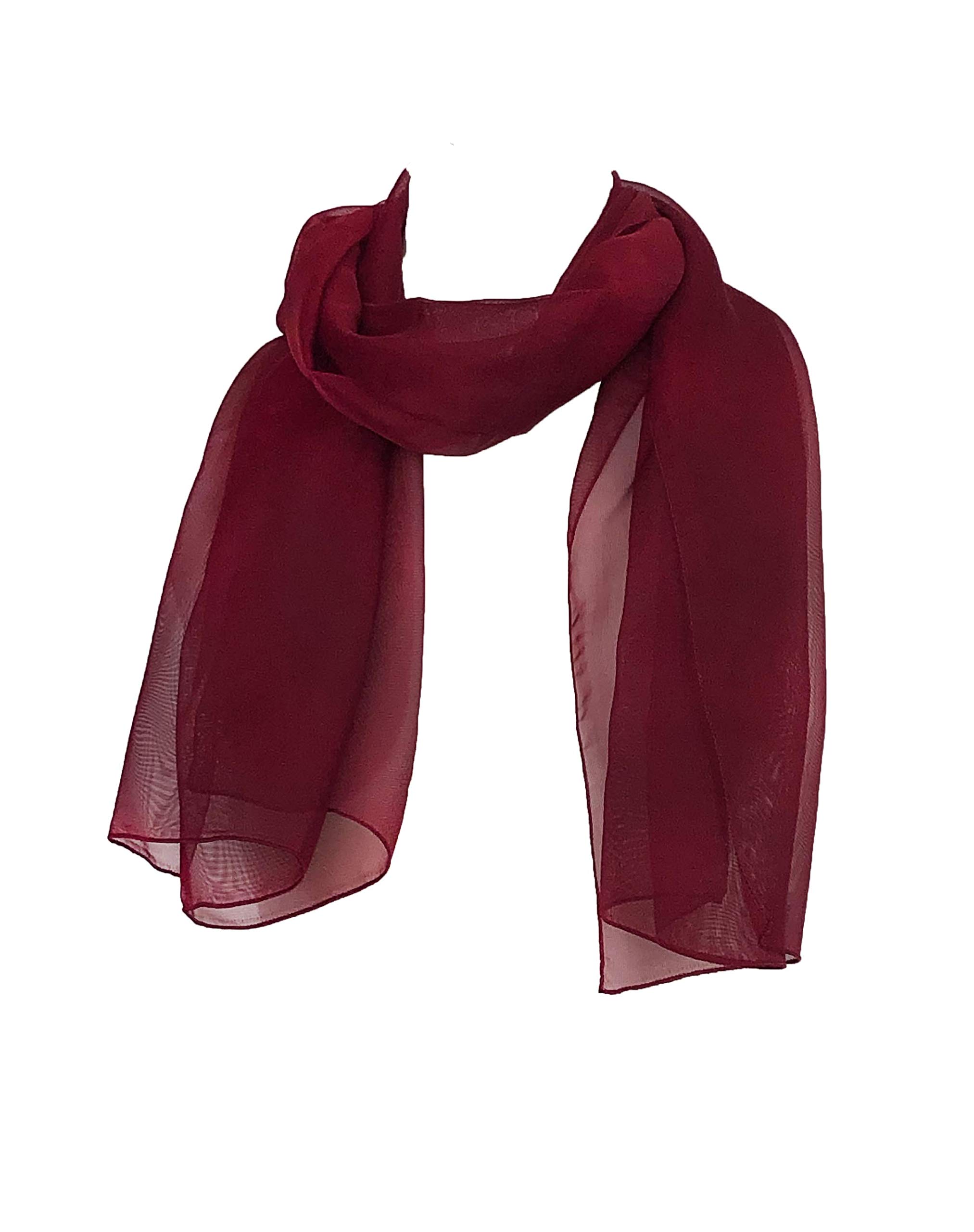 Pamper Yourself Now Plain Burgundy Chiffon Style Scarf Thin Pretty Scarf Great for Any Outfit Lovely Gift