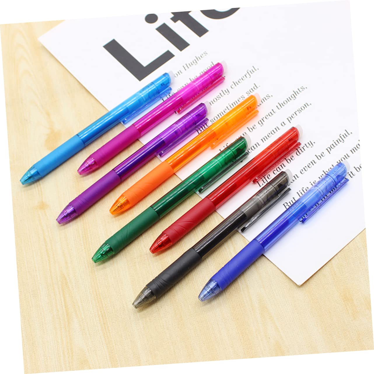 DOITOOL 24 Pièces Lot de Stylos Gel Effaçables Colorées Lisse sans Bavure Parfait pour Étudiants et Bureau Pratique