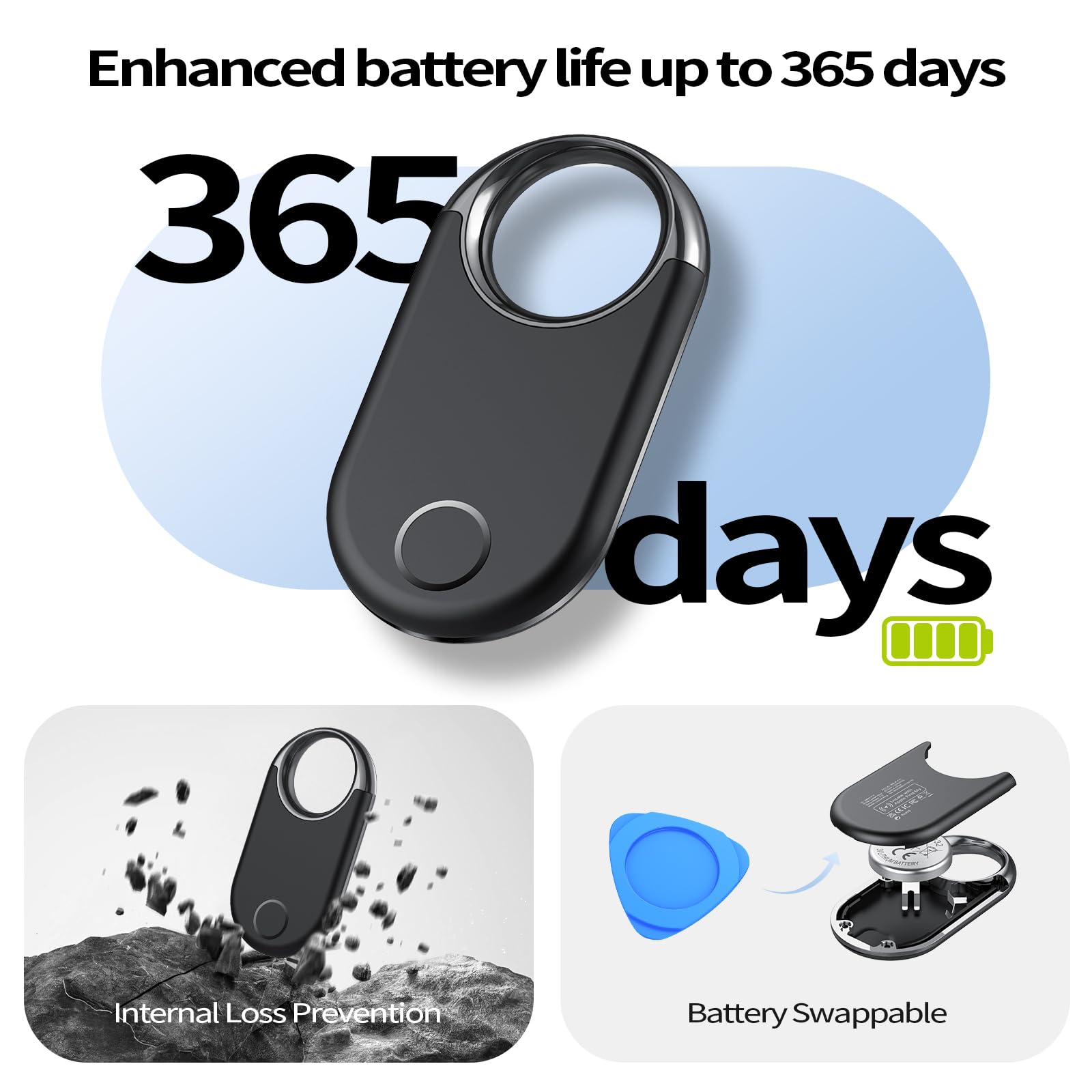 Air Tags Bluetooth Tracker Finder 4 pezzi, Bluetooth Localizzatore Funziona con Apple Dov'è App (solo iOS, NON per Android), Trova oggetti per Bagagli, Valigie, ZainiBorse, Tags Batteria Sostituibile.