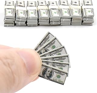 500PCS Miniature Scene Model 100 Dollar Bills for Dollhouse 1:12 Dollar Bills for Dollhouse Accessories