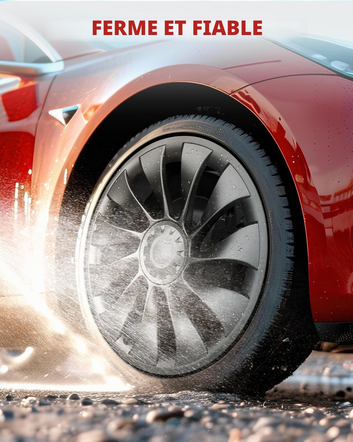 Protection de Bord de Jante ABS pour Tesla Model Y 21 Pouces Roues Uberturbine (Gunpowder, 4 Pièces)