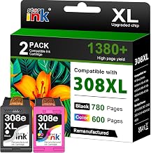 308 XL Printer Cartridges Compatible with HP 308 Envy 6132e 6120e, Black