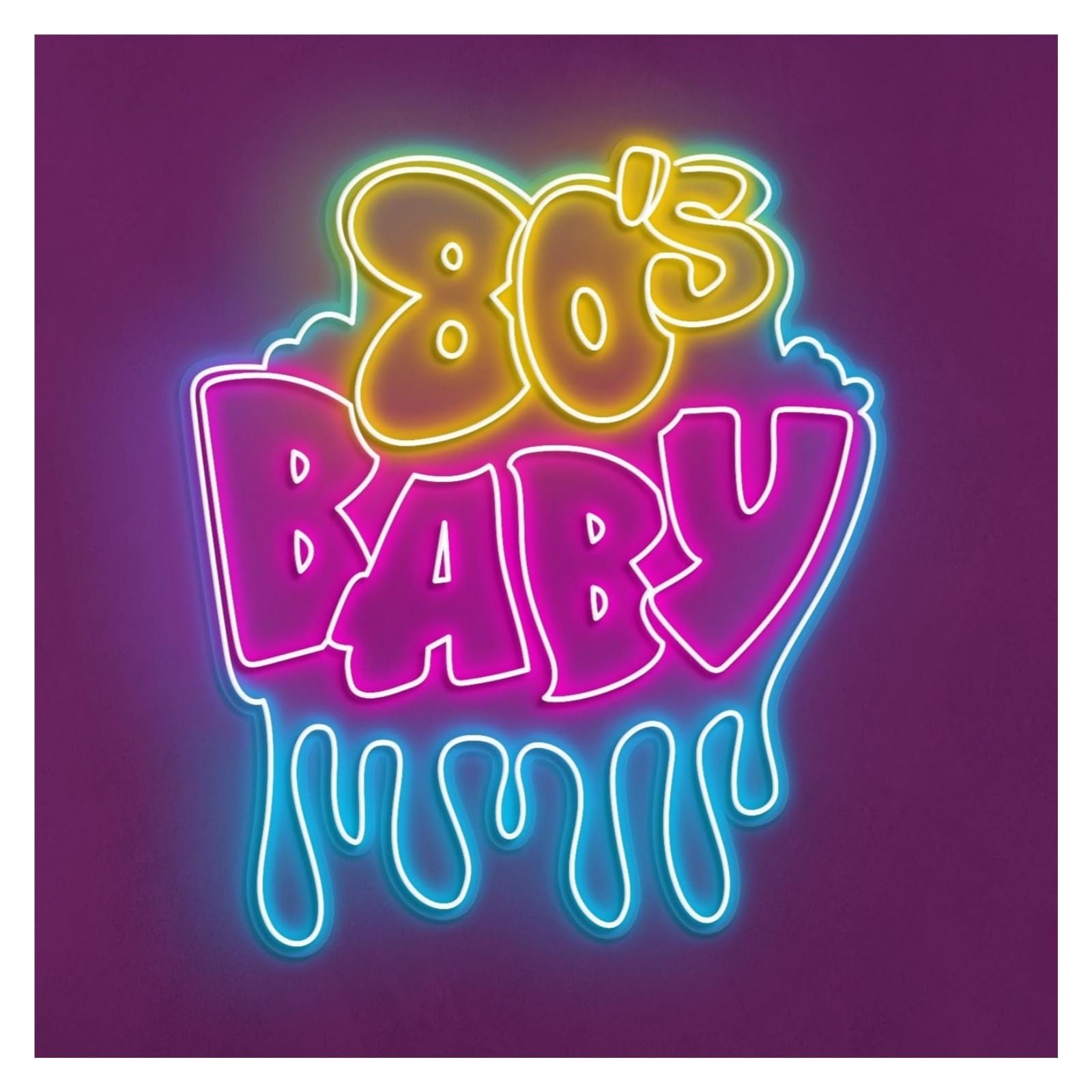 RONGCH Hanging Art Signs 80s Baby Neon Sign, Suitable for Game Lounge Decor with Brightness Adjustable 50cm