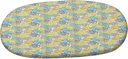 Miniatura 3 de XISUNYA Mantel ovalado ajustable de poliéster elástico, con diseño de hojas de follaje y dibujo de garabatos, para cocina, interior, comedor, se