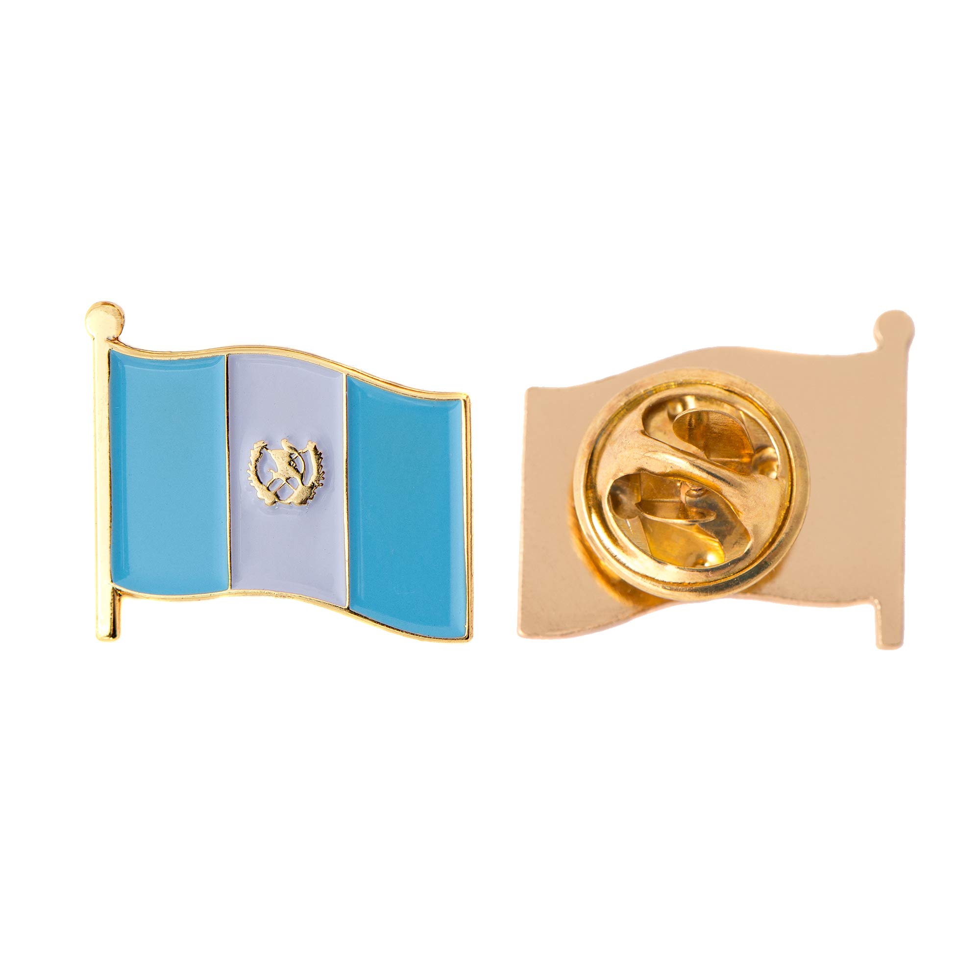 Guatemala Country Flag Lapel Pin Enamel Made of Metal Souvenir Hat Men Women Patriotic Guatemalan (Waving Flag Lapel Pin)